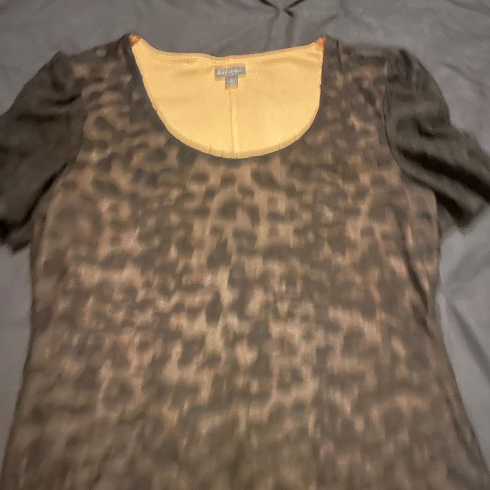 BOLD elements Black and Brown Animal Print Top